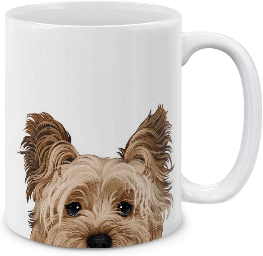 Taza café de ceramica con la cara de perro Yorkshire